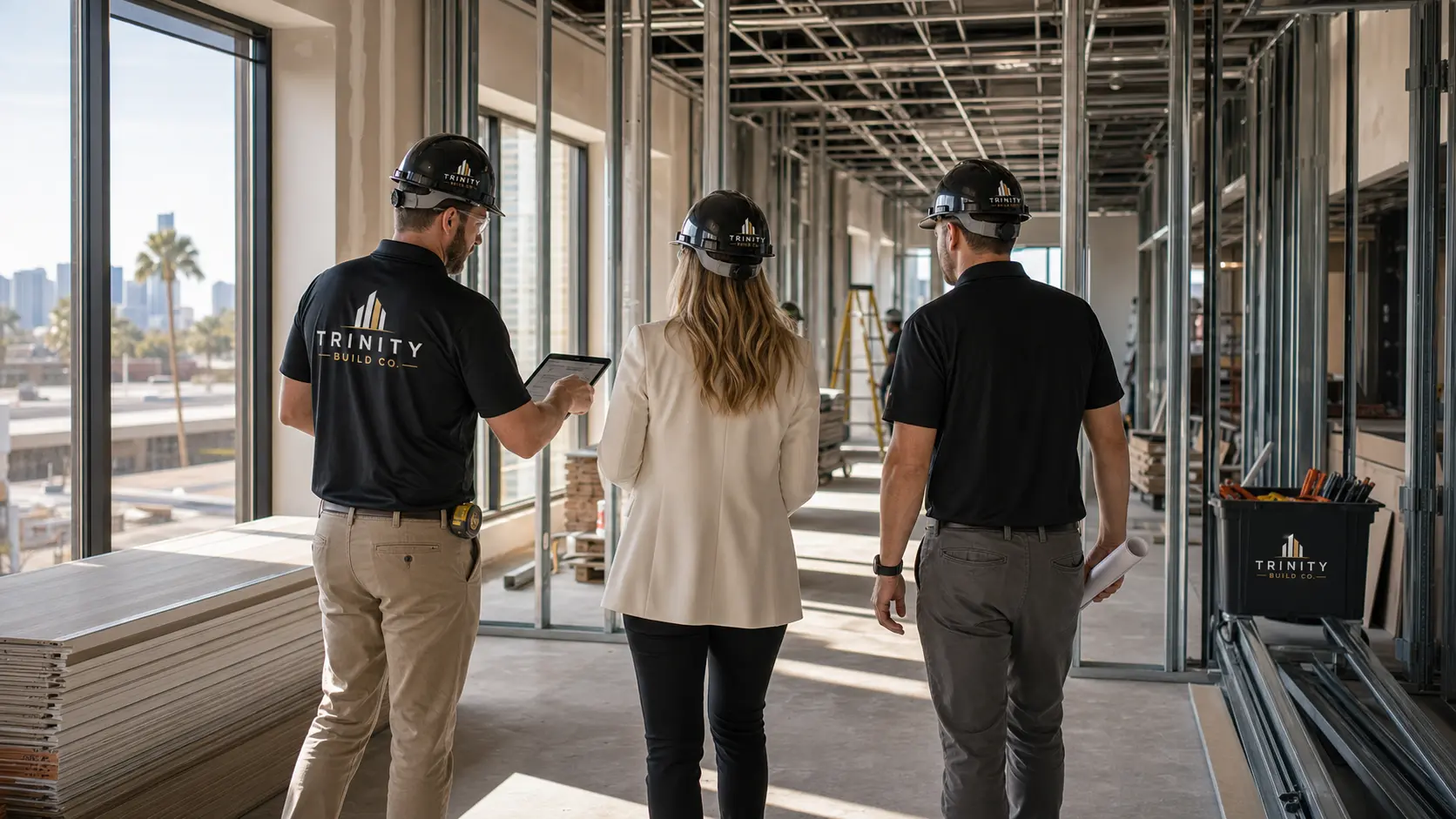 Walkthrough inside a tenant-improvement space