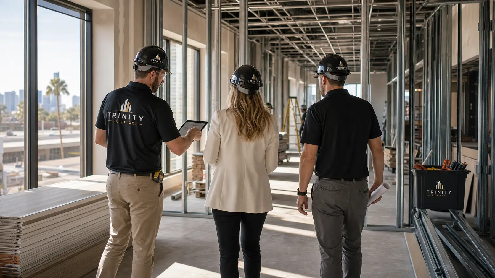 Walkthrough inside a tenant-improvement space