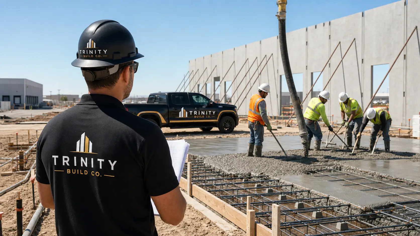 Concrete pour in progress