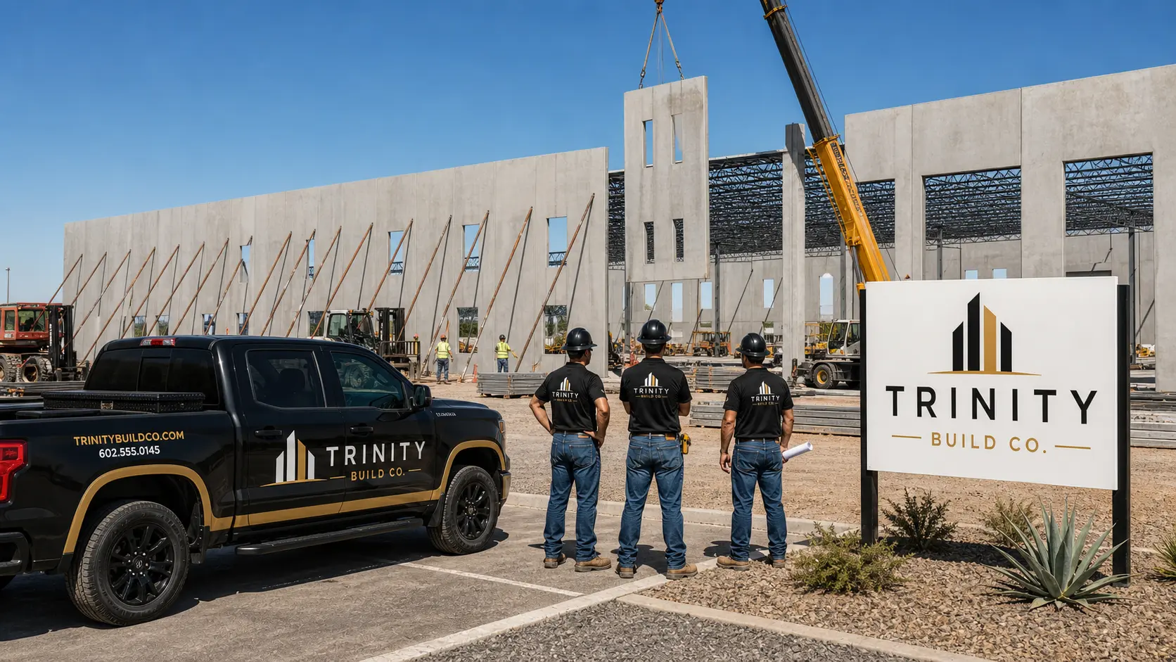 Tilt-up warehouse construction site