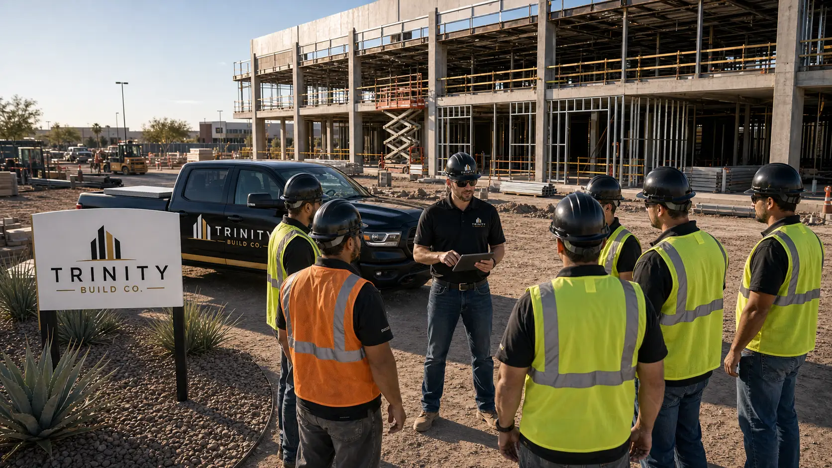 Construction safety huddle
